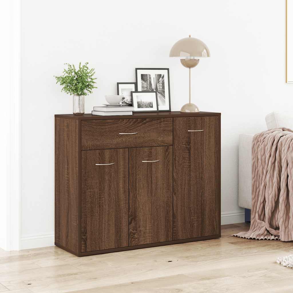 Sideboard Braun Eichen-Optik 88x30x70 cm Holzwerkstoff